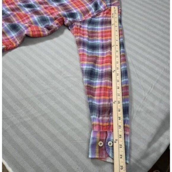 Tommy Bahama Shirt Mens Medium Multicolor Plaid Cotton Button Front Casual - Picture 8 of 12